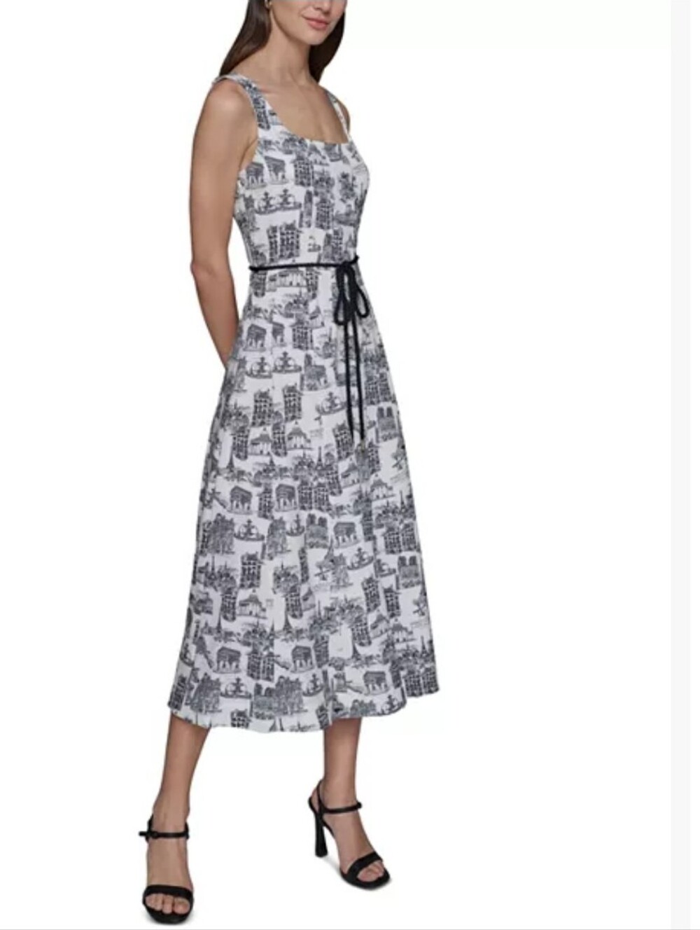 NWT KARL LAGERFELD PARISWomen's Toile Square-Neck Dress Size Medium